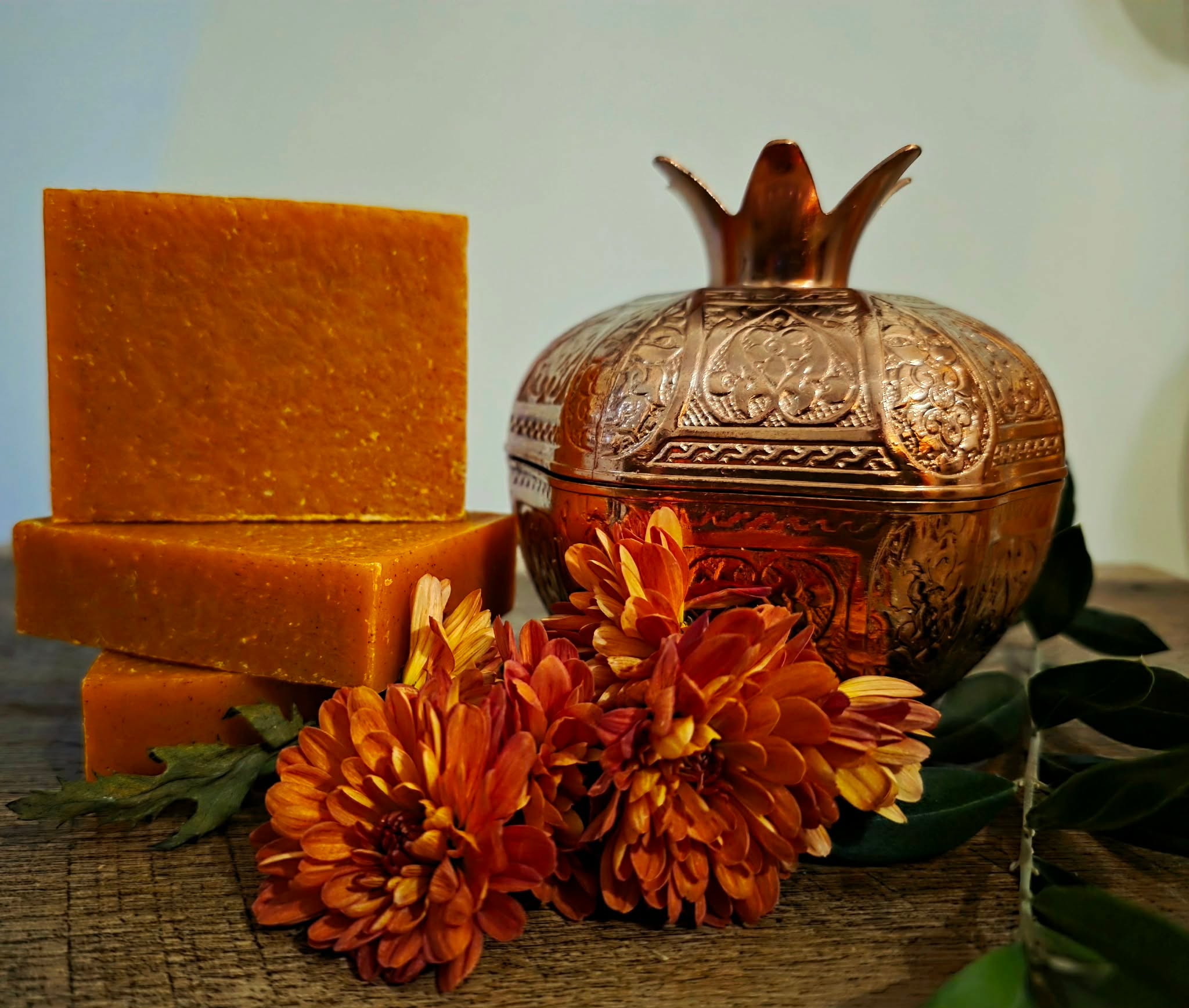 Turmeric and Jaffa Orange Face and Body Soap 3.6 oz with Frankincense Boswellia Acid Made in Israel